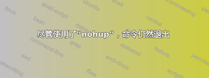 尽管使用了“nohup”，命令仍然退出