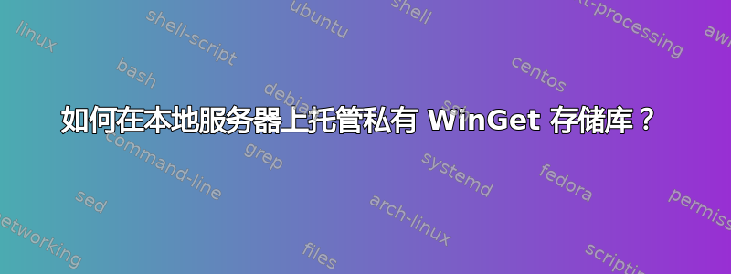 如何在本地服务器上托管私有 WinGet 存储库？