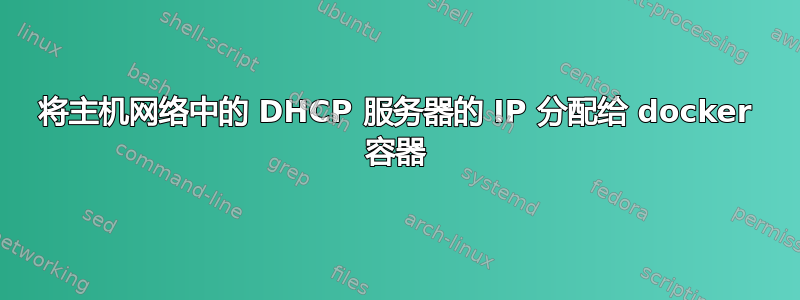 将主机网络中的 DHCP 服务器的 IP 分配给 docker 容器