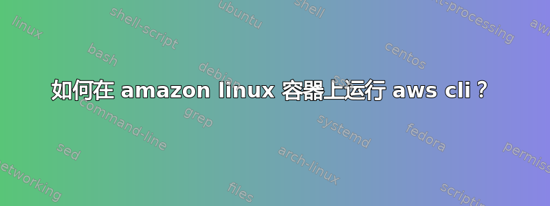 如何在 amazon linux 容器上运行 aws cli？