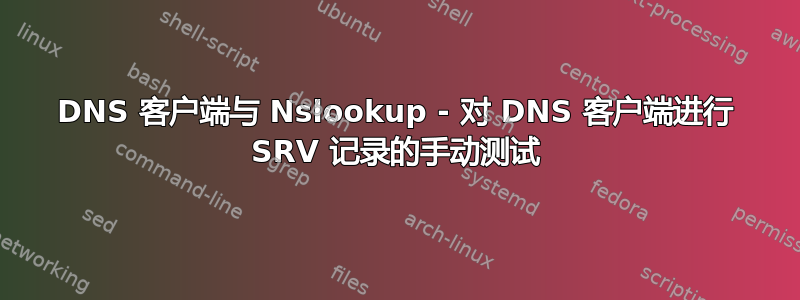 DNS 客户端与 Nslookup - 对 DNS 客户端进行 SRV 记录的手动测试