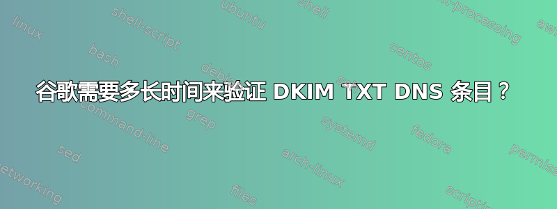 谷歌需要多长时间来验证 DKIM TXT DNS 条目？