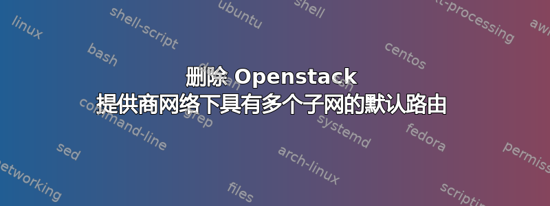 删除 Openstack 提供商网络下具有多个子网的默认路由