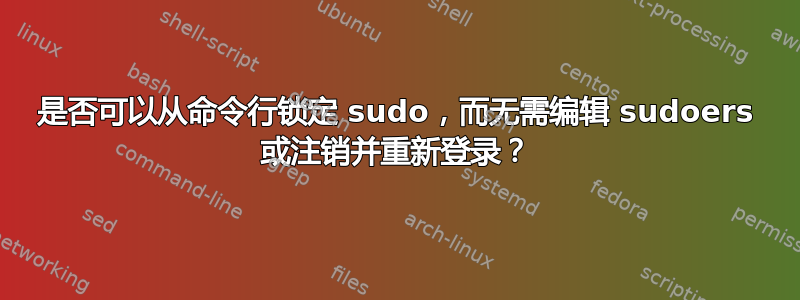 是否可以从命令行锁定 sudo，而无需编辑 sudoers 或注销并重新登录？