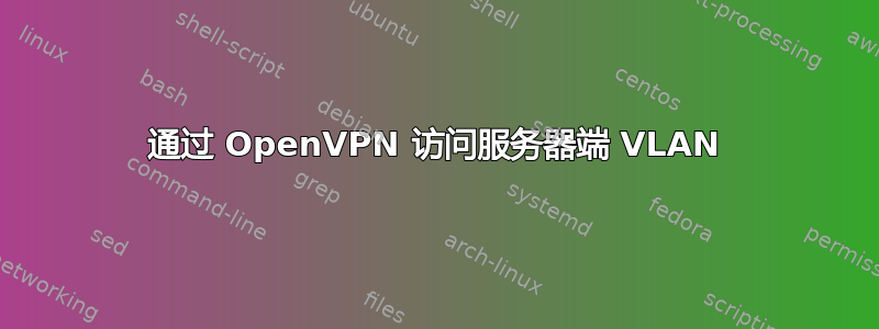 通过 OpenVPN 访问服务器端 VLAN