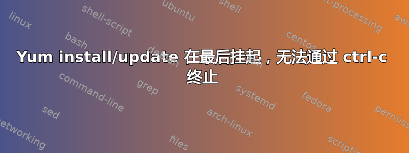 Yum install/update 在最后挂起，无法通过 ctrl-c 终止