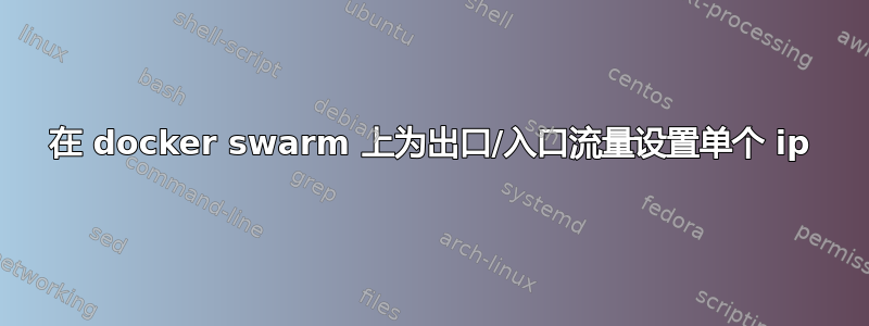 在 docker swarm 上为出口/入口流量设置单个 ip