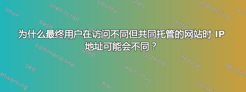 为什么最终用户在访问不同但共同托管的网站时 IP 地址可能会不同？