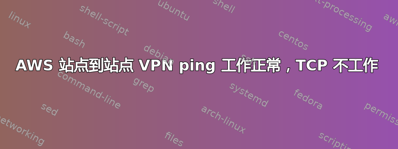 AWS 站点到站点 VPN ping 工作正常，TCP 不工作