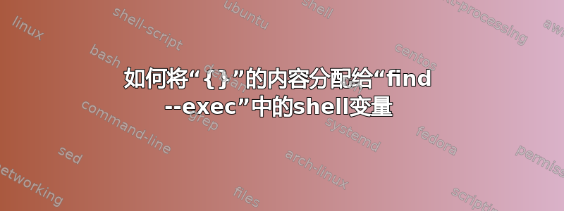 如何将“{}”的内容分配给“find --exec”中的shell变量