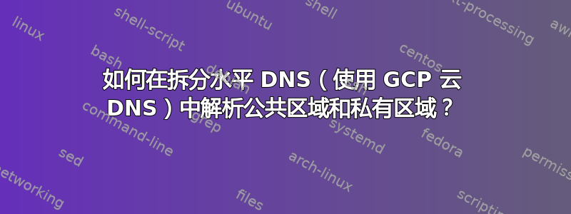 如何在拆分水平 DNS（使用 GCP 云 DNS）中解析公共区域和私有区域？