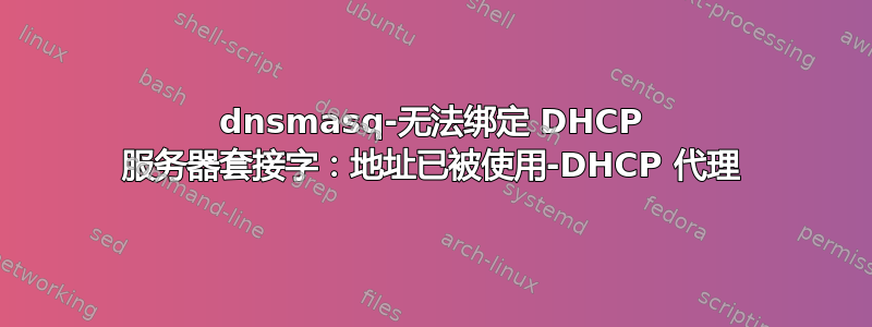 dnsmasq-无法绑定 DHCP 服务器套接字：地址已被使用-DHCP 代理