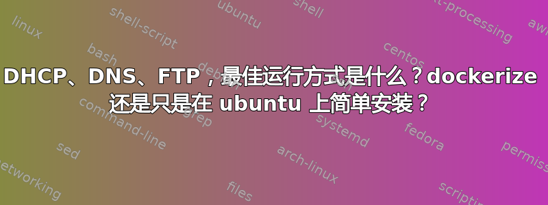 DHCP、DNS、FTP，最佳运行方式是什么？dockerize 还是只是在 ubuntu 上简单安装？