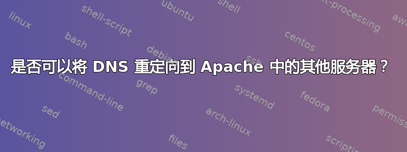 是否可以将 DNS 重定向到 Apache 中的其他服务器？