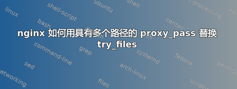 nginx 如何用具有多个路径的 proxy_pass 替换 try_files