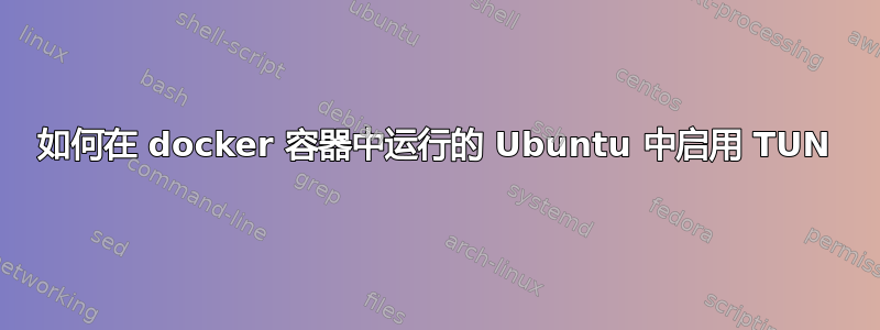 如何在 docker 容器中运行的 Ubuntu 中启用 TUN