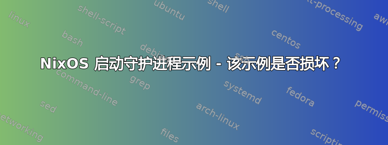 NixOS 启动守护进程示例 - 该示例是否损坏？