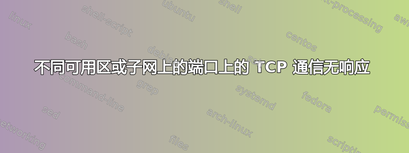 不同可用区或子网上的端口上的 TCP 通信无响应