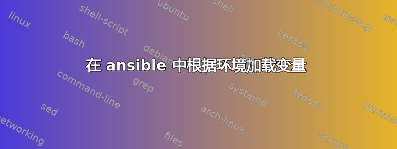 在 ansible 中根据环境加载变量