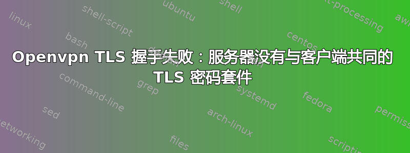 Openvpn TLS 握手失败：服务器没有与客户端共同的 TLS 密码套件