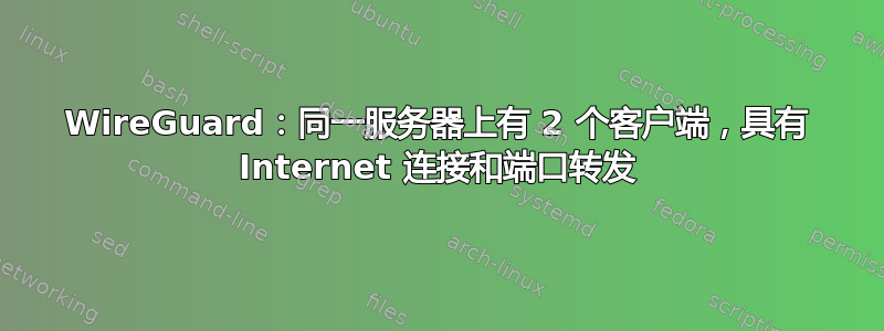 WireGuard：同一服务器上有 2 个客户端，具有 Internet 连接和端口转发