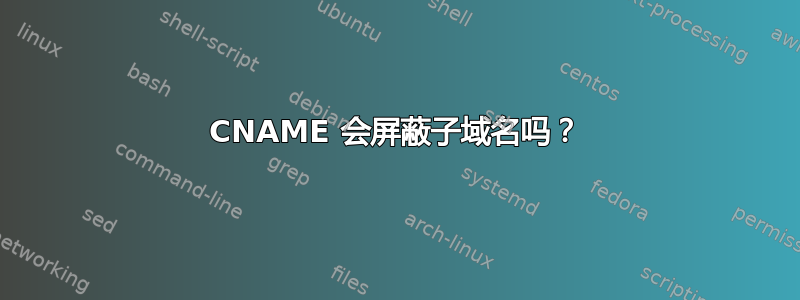 CNAME 会屏蔽子域名吗？