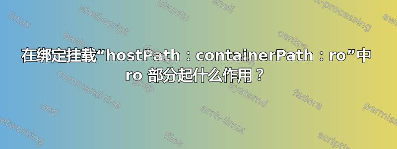 在绑定挂载“hostPath：containerPath：ro”中 ro 部分起什么作用？