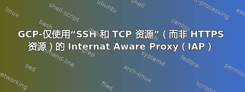 GCP-仅使用“SSH 和 TCP 资源”（而非 HTTPS 资源）的 Internat Aware Proxy（IAP）