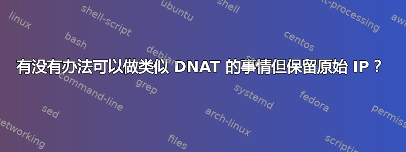 有没有办法可以做类似 DNAT 的事情但保留原始 IP？