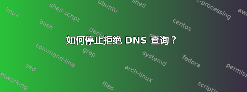 如何停止拒绝 DNS 查询？