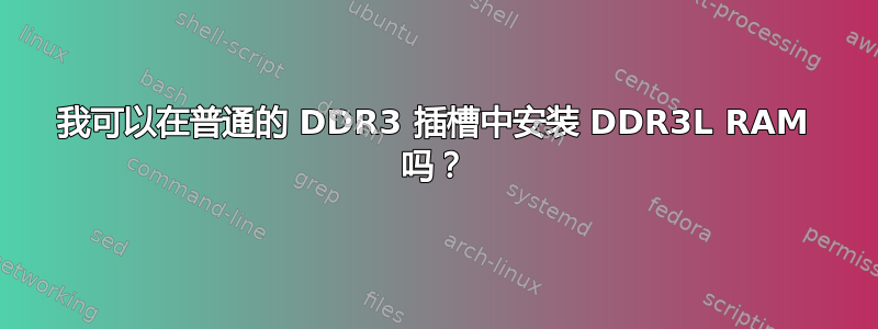 我可以在普通的 DDR3 插槽中安装 DDR3L RAM 吗？