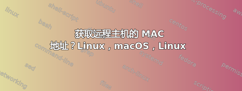 获取远程主机的 MAC 地址？Linux，macOS，Linux 