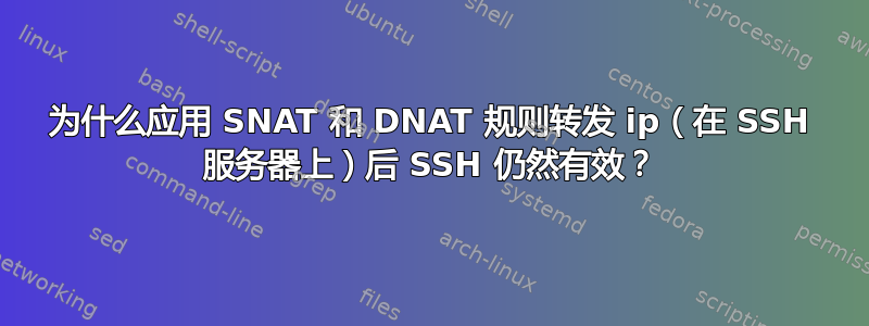 为什么应用 SNAT 和 DNAT 规则转发 ip（在 SSH 服务器上）后 SSH 仍然有效？