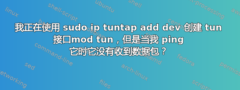 我正在使用 sudo ip tuntap add dev 创建 tun 接口mod tun，但是当我 ping 它时它没有收到数据包？