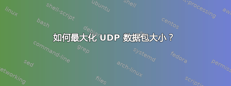 如何最大化 UDP 数据包大小？