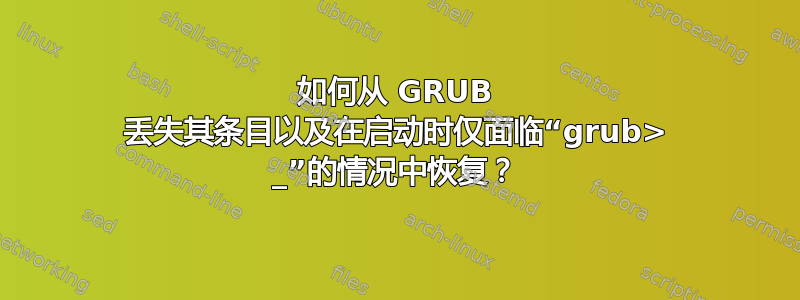 如何从 GRUB 丢失其条目以及在启动时仅面临“grub> _”的情况中恢复？