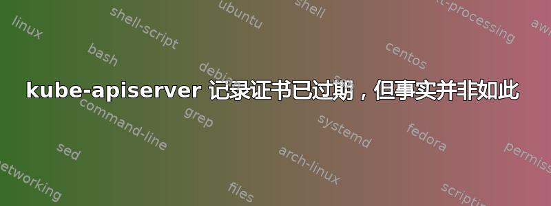 kube-apiserver 记录证书已过期，但事实并非如此