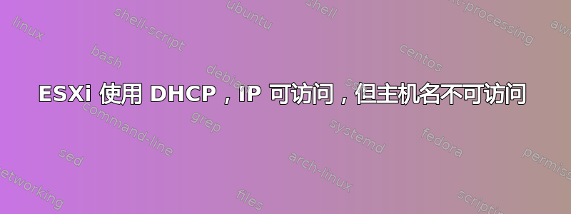 ESXi 使用 DHCP，IP 可访问，但主机名不可访问