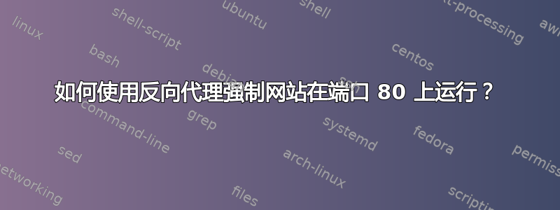 如何使用反向代理强制网站在端口 80 上运行？