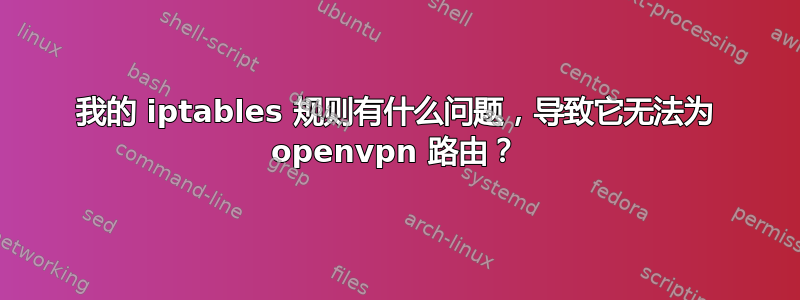 我的 iptables 规则有什么问题，导致它无法为 openvpn 路由？