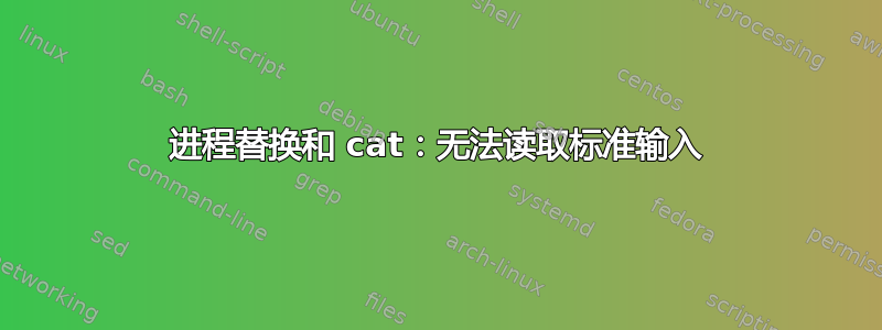 进程替换和 cat：无法读取标准输入