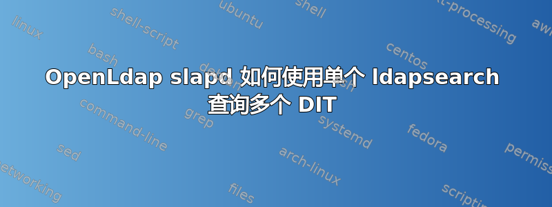 OpenLdap slapd 如何使用单个 ldapsearch 查询多个 DIT