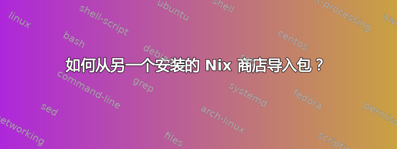 如何从另一个安装的 Nix 商店导入包？