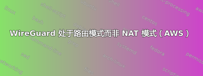 WireGuard 处于路由模式而非 NAT 模式（AWS）