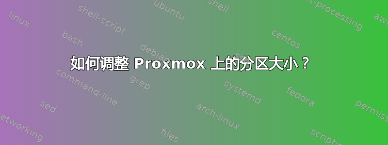 如何调整 Proxmox 上的分区大小？