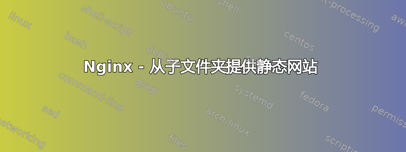 Nginx - 从子文件夹提供静态网站