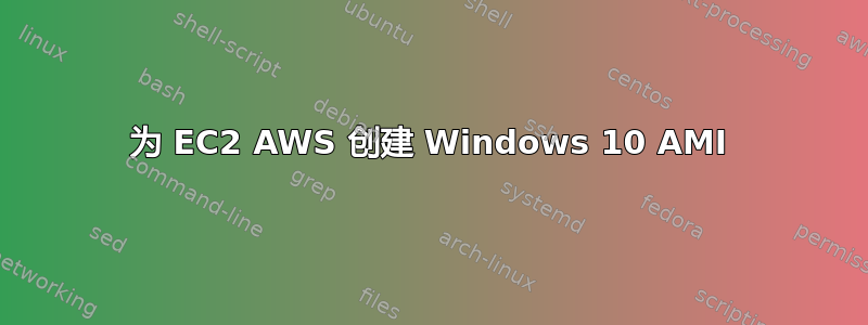 为 EC2 AWS 创建 Windows 10 AMI