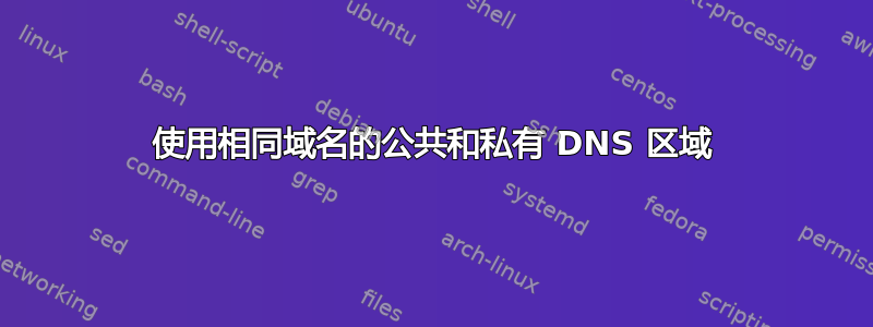 使用相同域名的公共和私有 DNS 区域