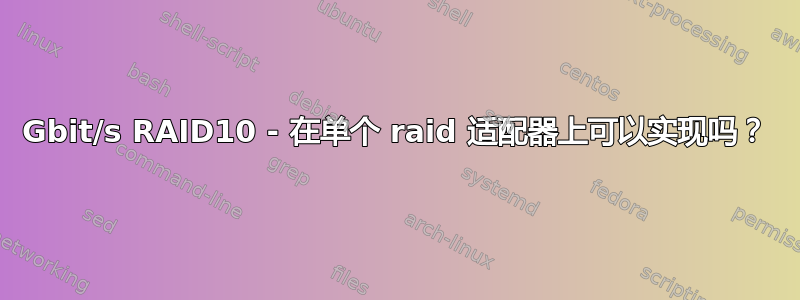 40Gbit/s RAID10 - 在单个 raid 适配器上可以实现吗？