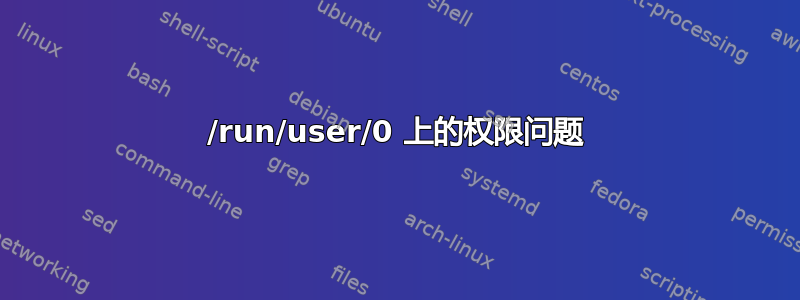 /run/user/0 上的权限问题